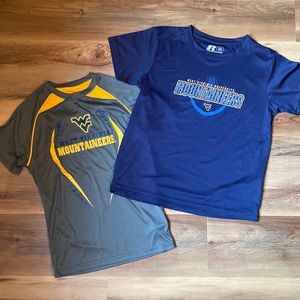 WV Mountaineers t shirts youth medium and large